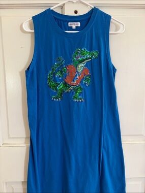 Sleeveless Blue Sequin Florida Gators Mini Dress